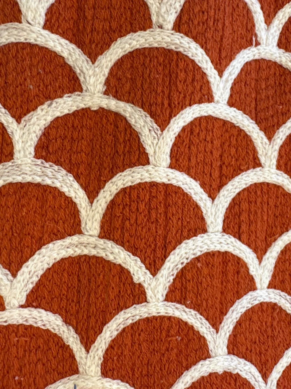West Elm Orange and White Scallop Accent Pillow Cover